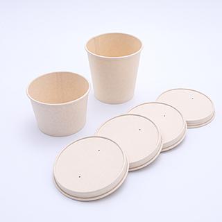 Biodegradable paper soup cups with lids