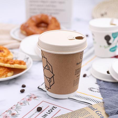 Biodegradable disposable paper cups with lids