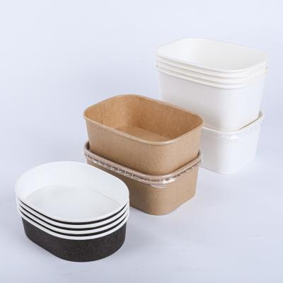 Rectangular paper bowls for hot food