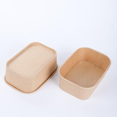 rechteckige Papiersalatschalen Einwegverpackung für Lebensmittelbehälter