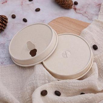 Disposable bagasse color eco-friendly coffee cup lid