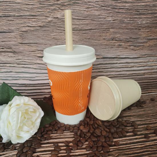 Plastic-free bagasse paper cup lids