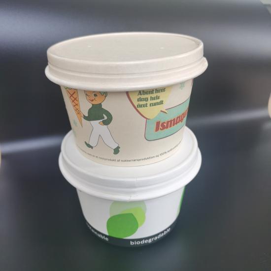 Biodegradable disposable paper cover lid