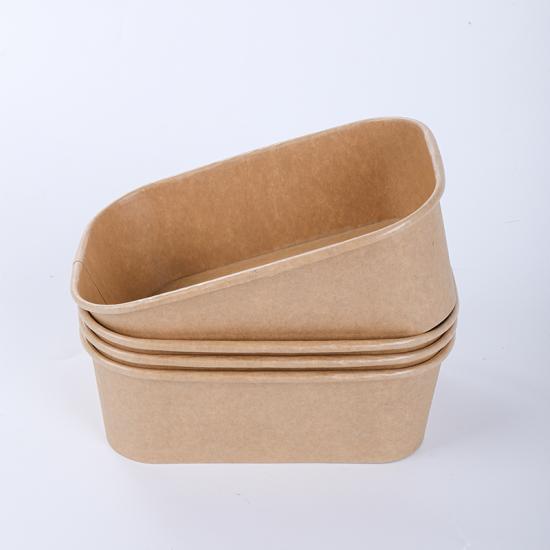 Rectangular round edge oilproof paper bowls