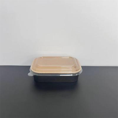 Maßgeschneiderte rechteckige Papierschüssel für warme Speisen in der Mikrowelle
