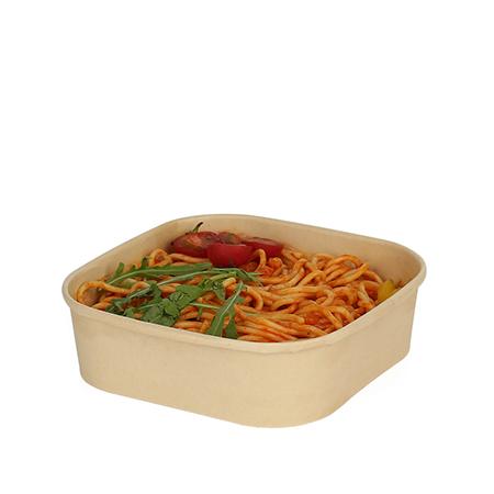Disposable eco-friendly square paper bowl