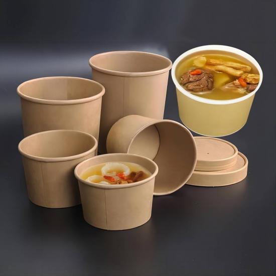 Disposable eco-friendly soup paper bowl