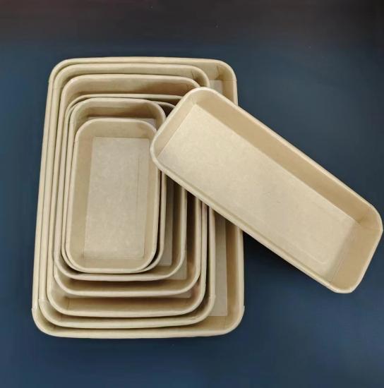 Disposable eco-friendly paper sushi tray